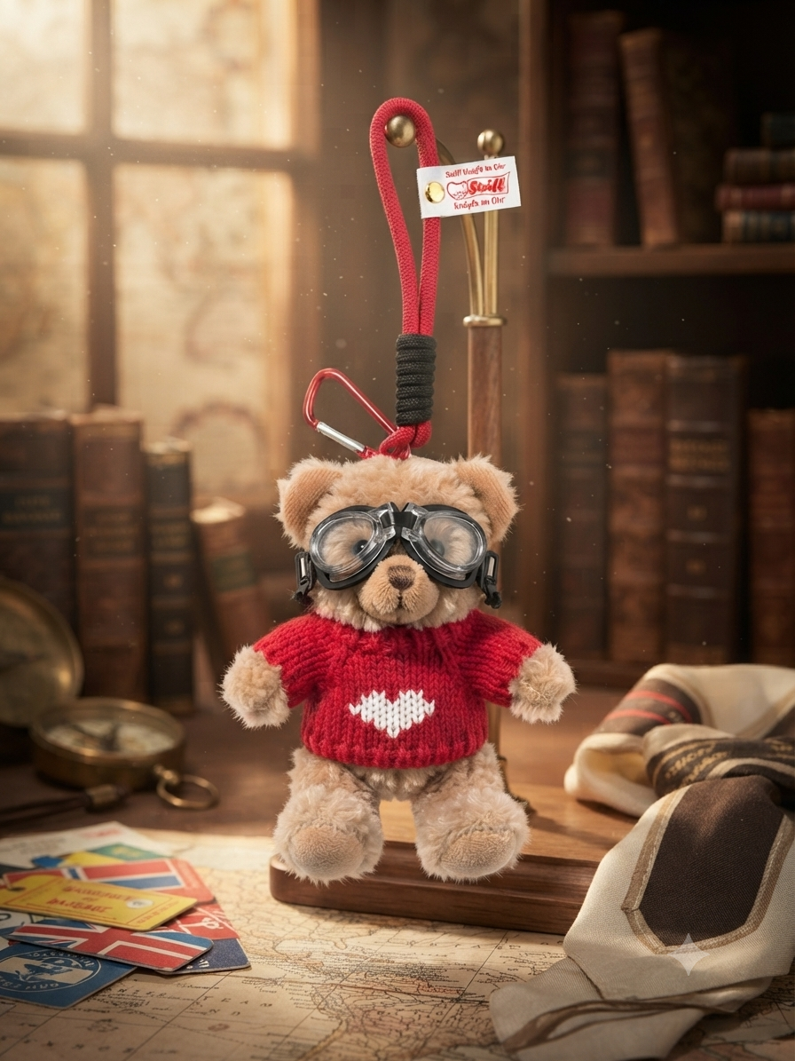 Schlüsselanhänger Teddybär red