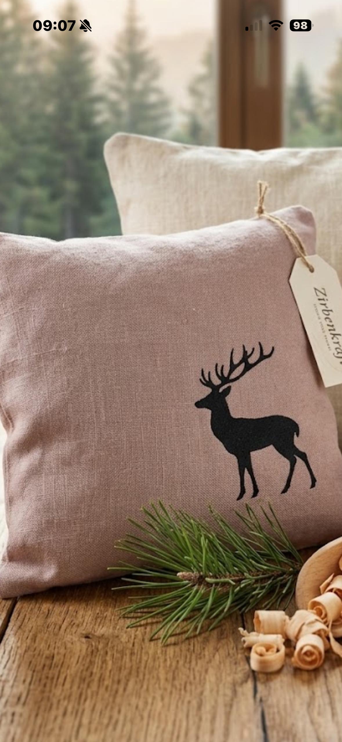 Wellness Zirbenkissen Leinen Altrosa Hirsch