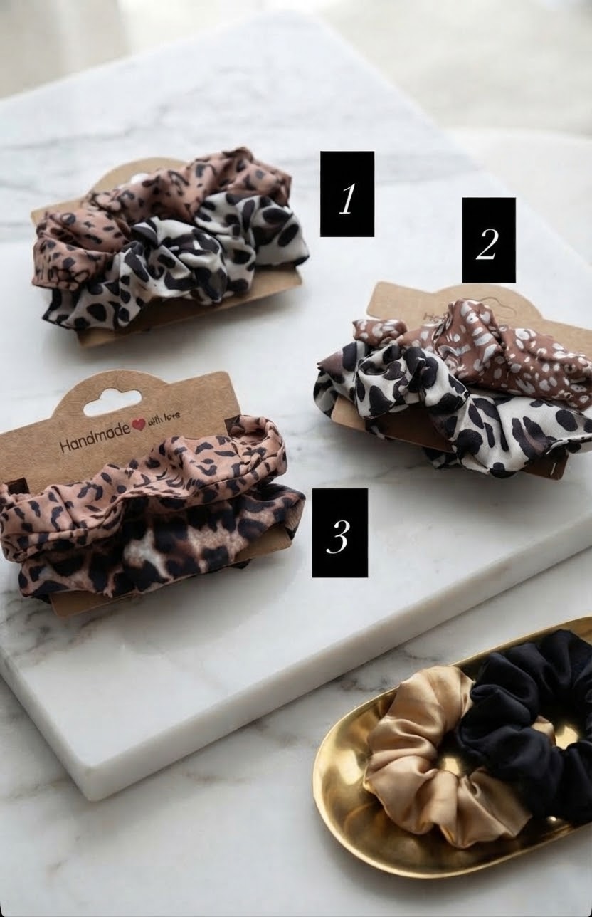 Handmade Scrunchie 2er-Set | Animal Print