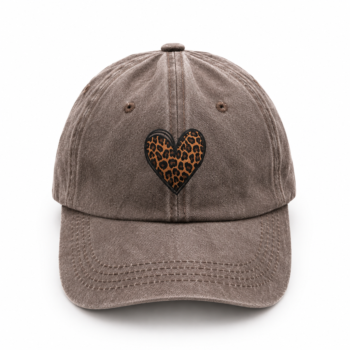 Baseball Cap „Leopard Heart“ – Vintage Taupe