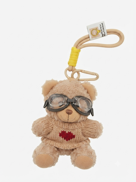Schlüsselanhänger Teddybär beige