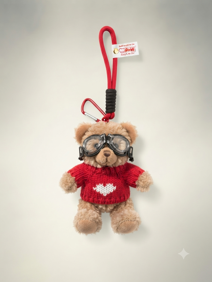 Schlüsselanhänger Teddybär red