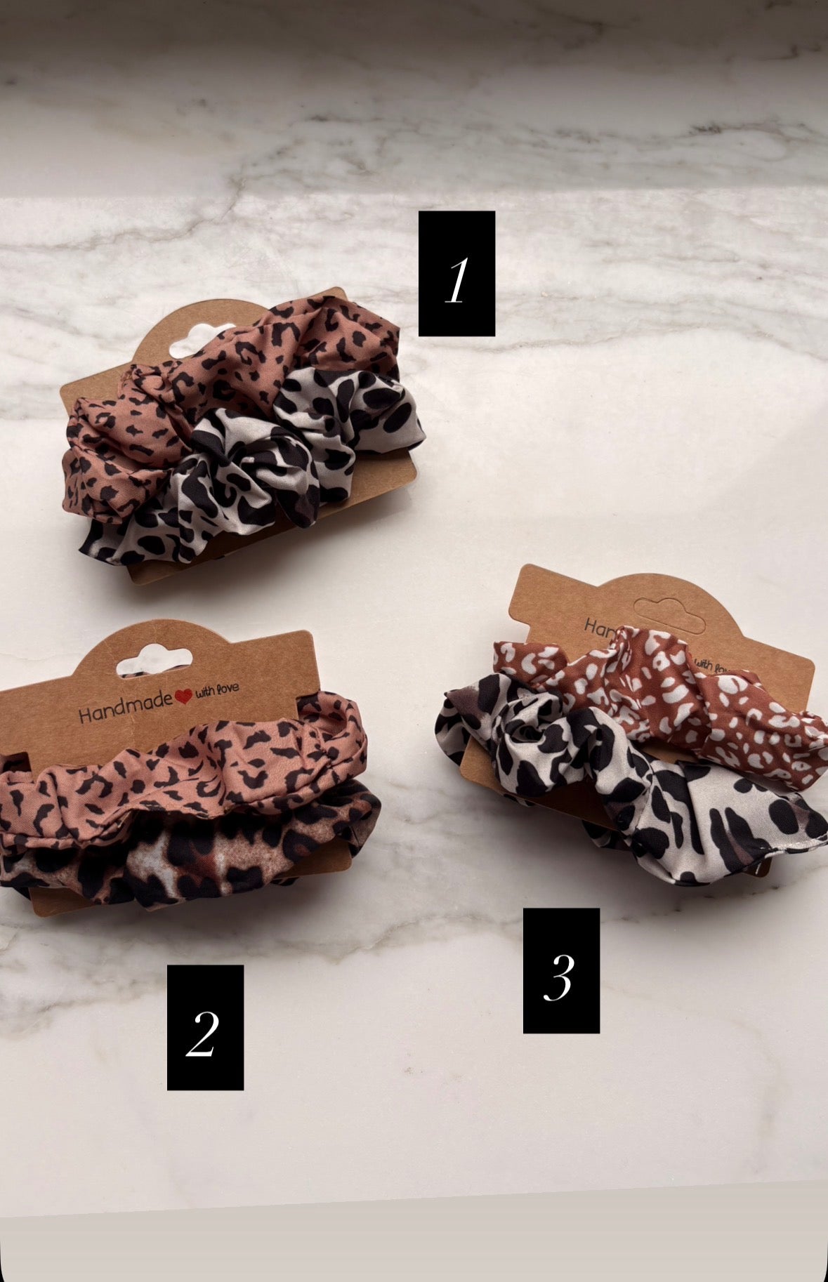 Handmade Scrunchie 2er-Set | Animal Print