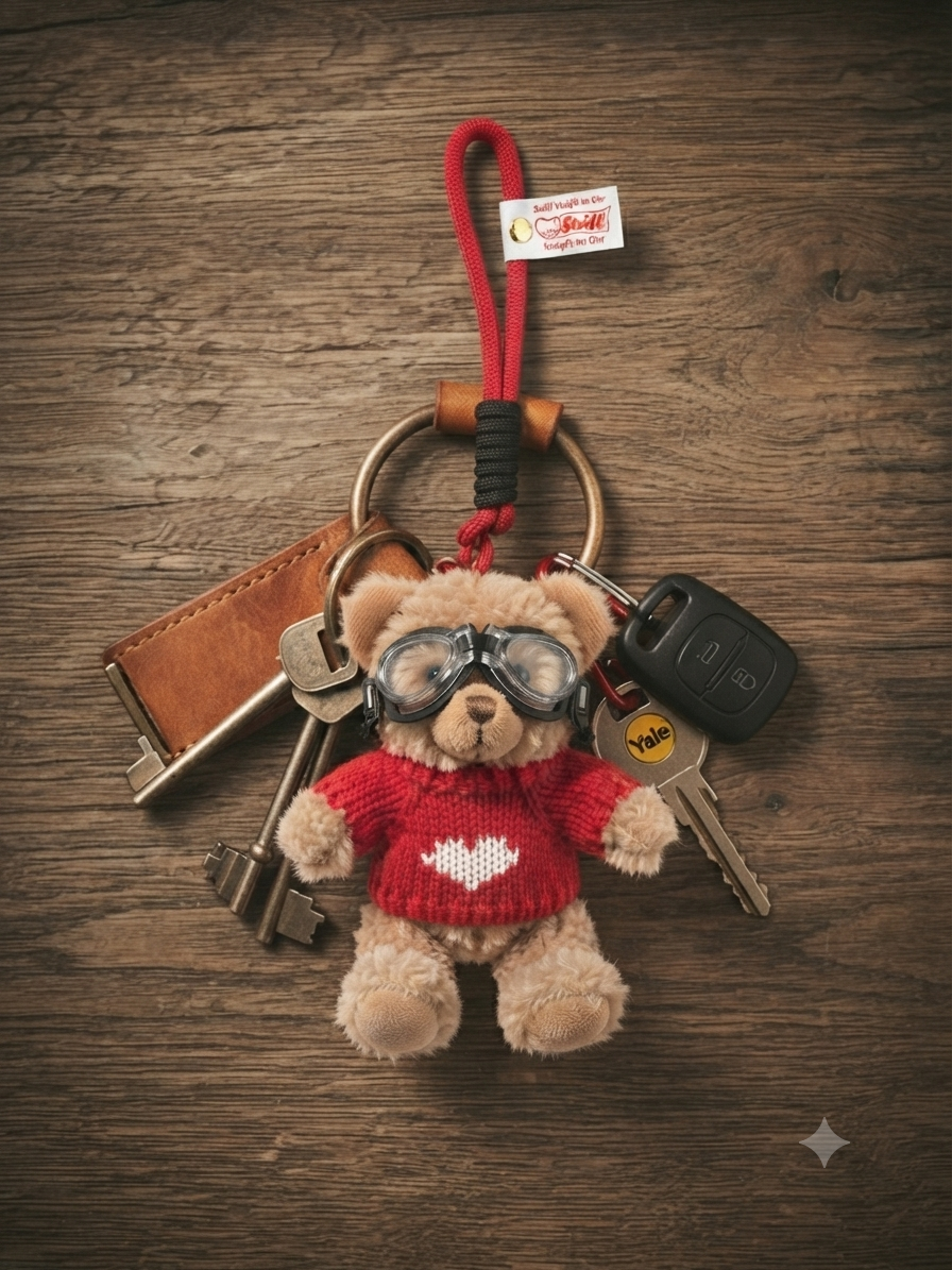 Schlüsselanhänger Teddybär red