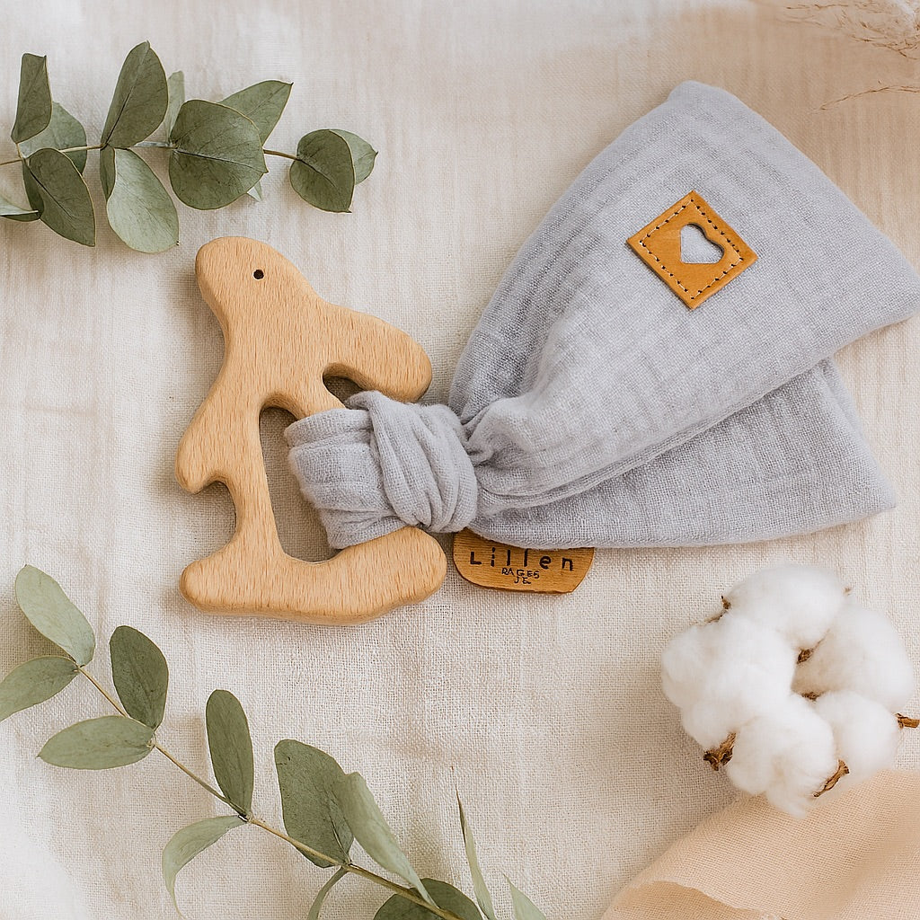 Motorikschleife Beißring Musselin