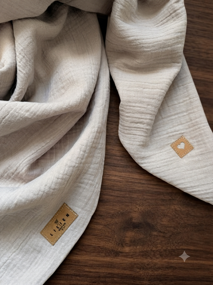 Musselin Schal weich, leicht & zeitlos Beige