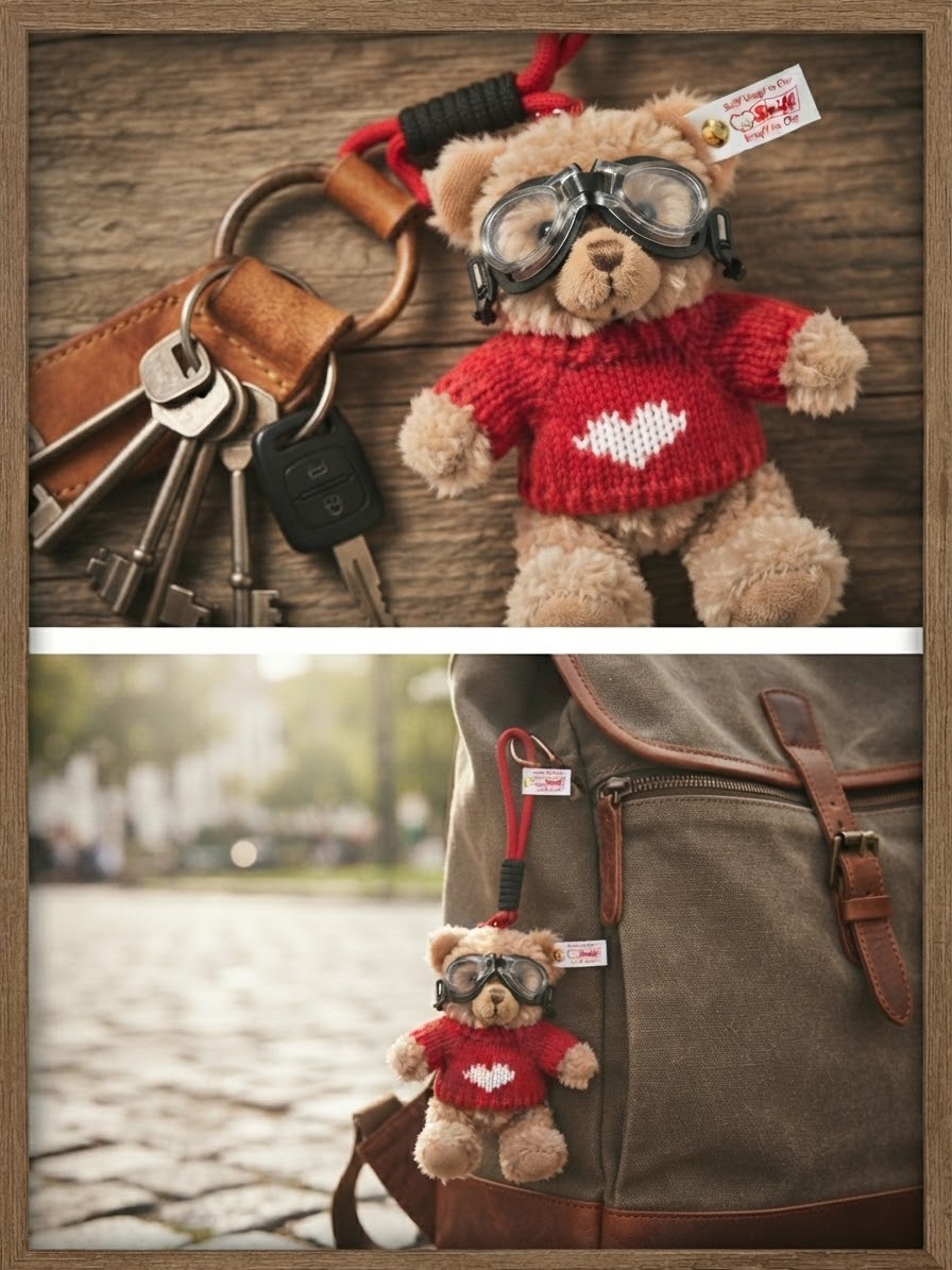 Schlüsselanhänger Teddybär red